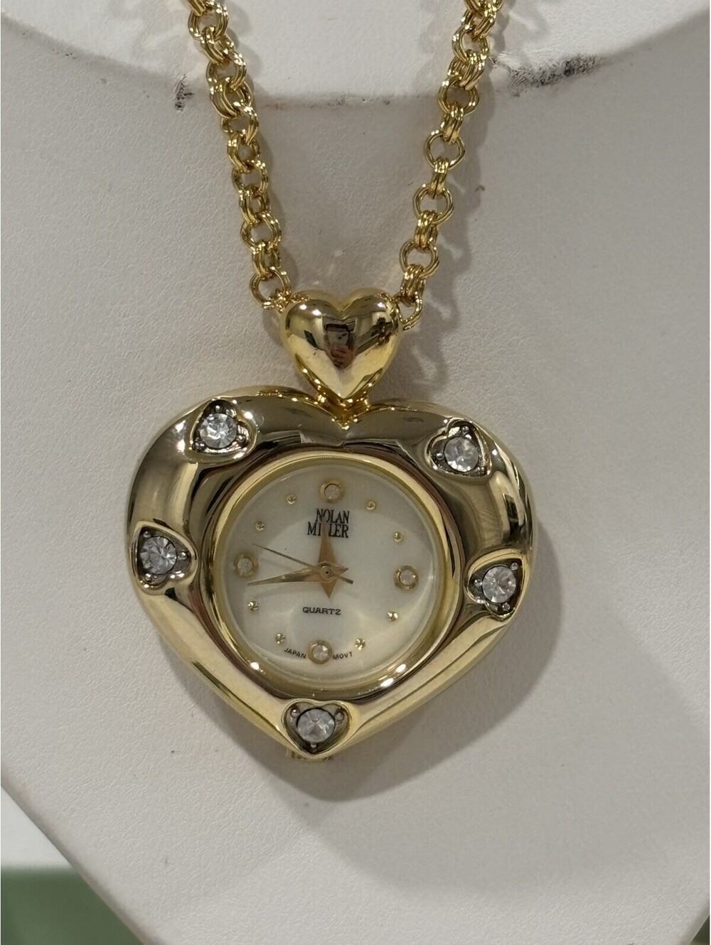 Heart-shaped Nolan Miller Watch Pendant With Rhinestones